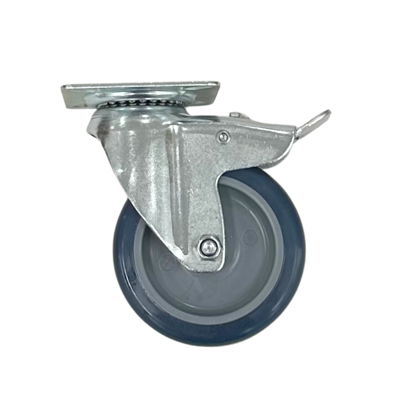 1477PAO075P40 - 60kg Swivel Plate Total Brake 75mm Polyurethane