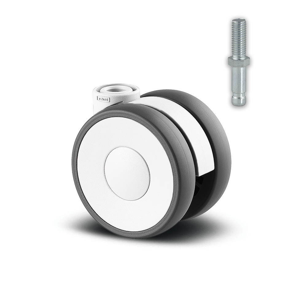 5920POH065L51-W 50 Kg Swivel 65mm Twin Wheel Polyamide