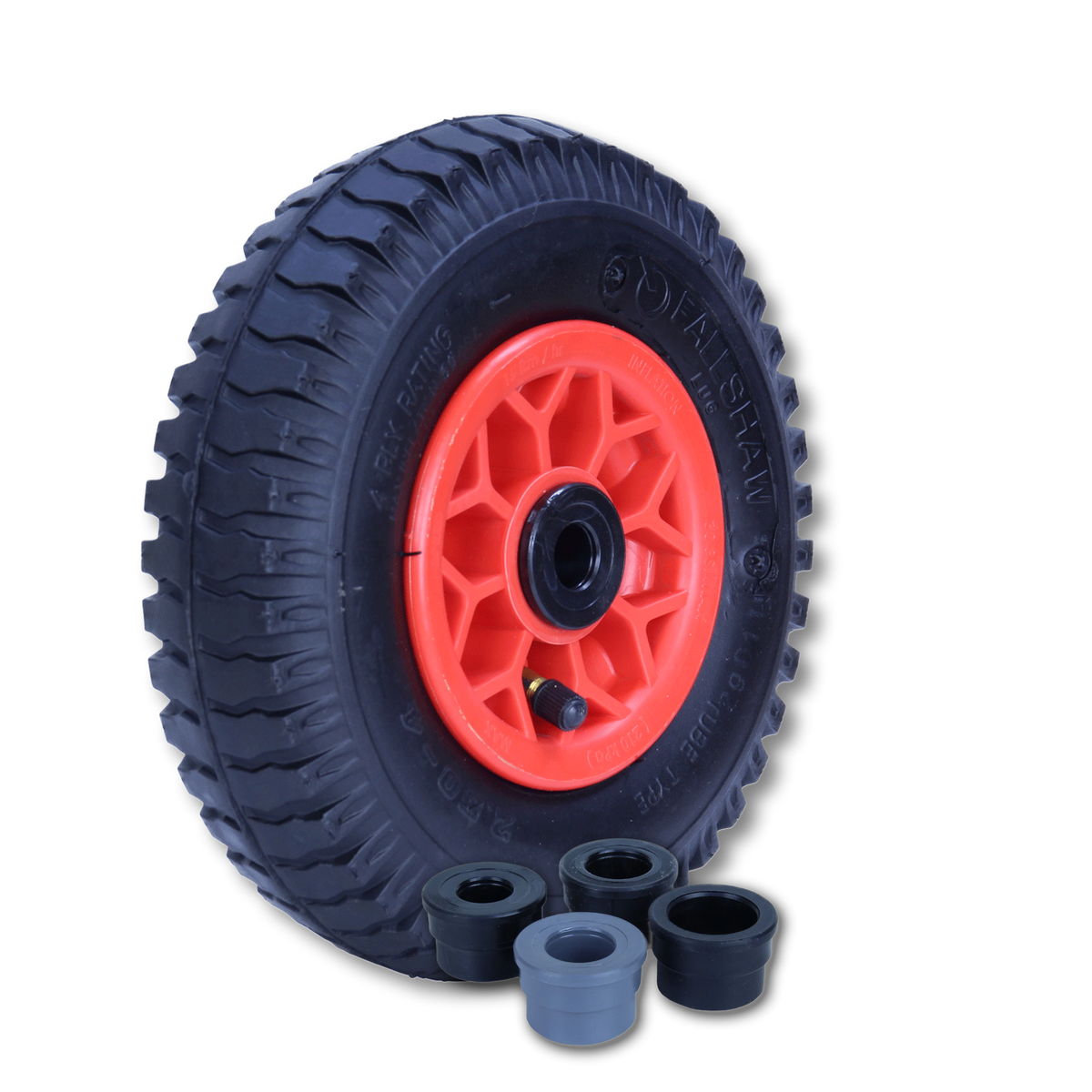 250X4LUG-PWA 220 mm plastic centre plain bore pneumatic wheel