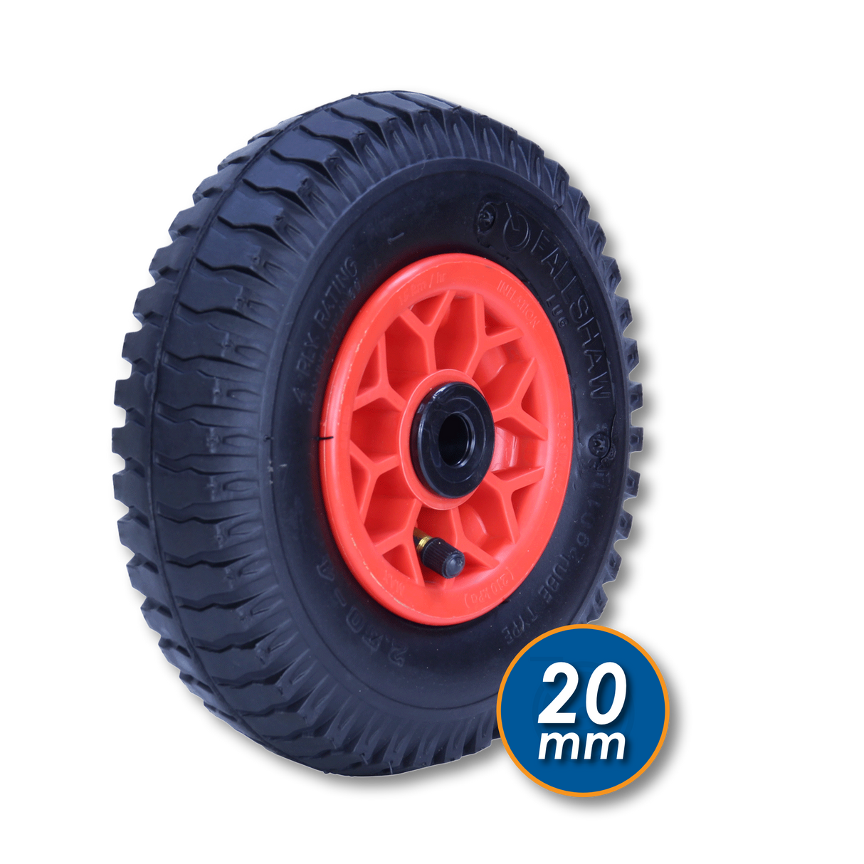 250X4LUG-PWA - 100 kg 220mm Plastic Centre Pneumatic Wheel