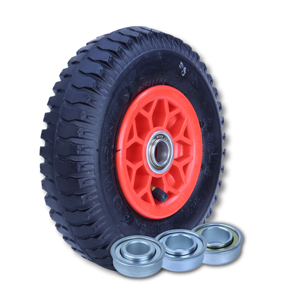 250X4LUG-PWB 220 mm plastic centre ball bearing pneumatic wheel