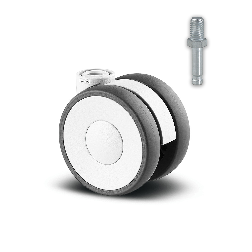 5920POH065L51-W 50 Kg Swivel 65mm Twin Wheel Polyamide