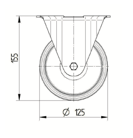 3378PJP125P62 - 150kg Fixed Plate 125mm Blue Rubber