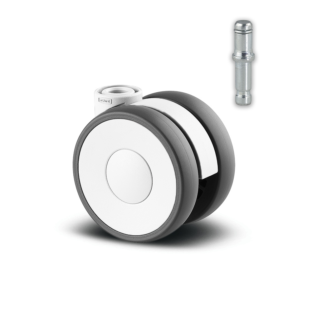 5920POH065L51-W 50 Kg Swivel 65mm Twin Wheel Polyamide