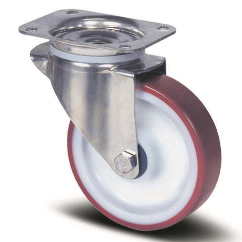 8470UAD125P62M <span>200kg Swivel Plate 125mm Stainless Steel Polyurethane</span>