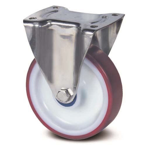 8478UAD125P62M - 200kg Fixed Plate 125mm Stainless Steel Polyurethane