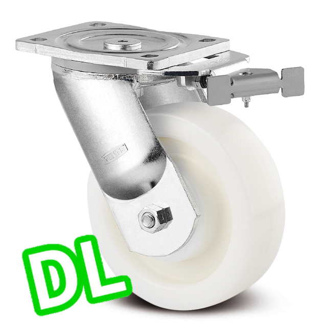 9681TOP200P63 1000 Kg Swivel Plate Directional Lock 200mm Nylon