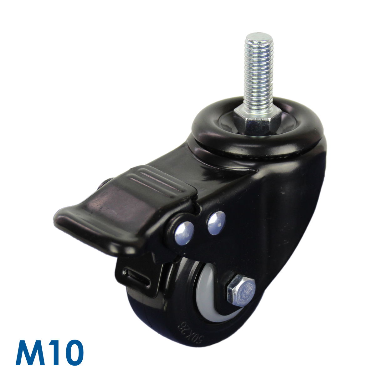BPUQ50BHTB - 52 kg Swivel Bolt Hole Total Brake 50mm Polyurethane