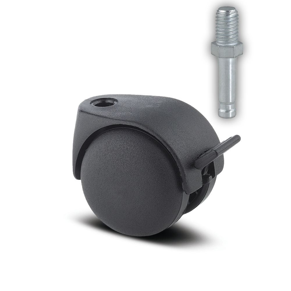 AA25POI050L51-8 40 Kg Swivel Wheel Brake 50mm Polypropylene