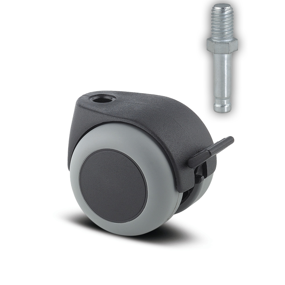 AA25PJI050L51-8 40 Kg Swivel Wheel Brake 50mm Grey TPE