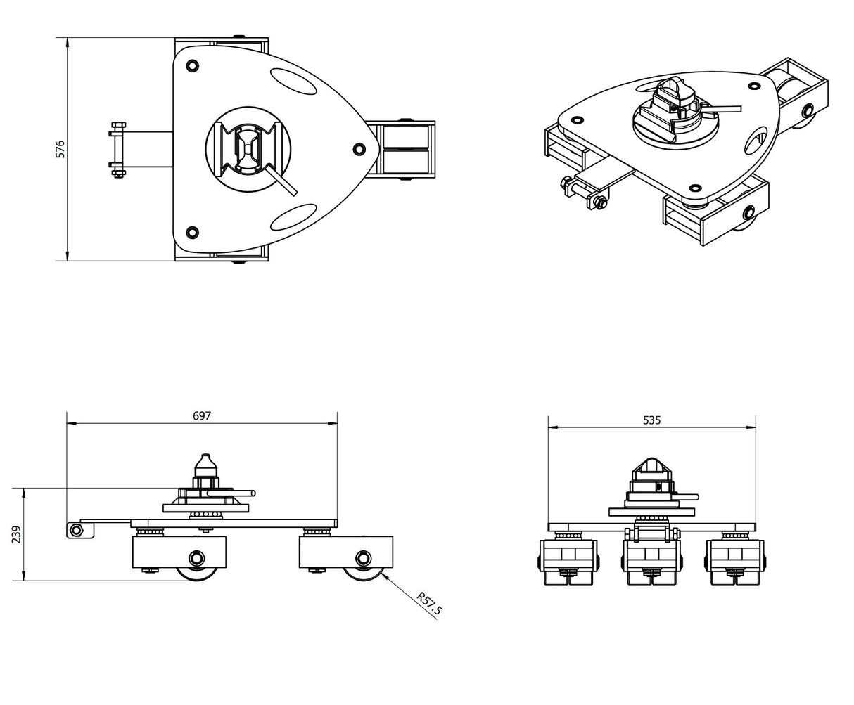 10T Skate Interchangeable Container Lock & Swivel Top *CTS10S* 10 Tonne