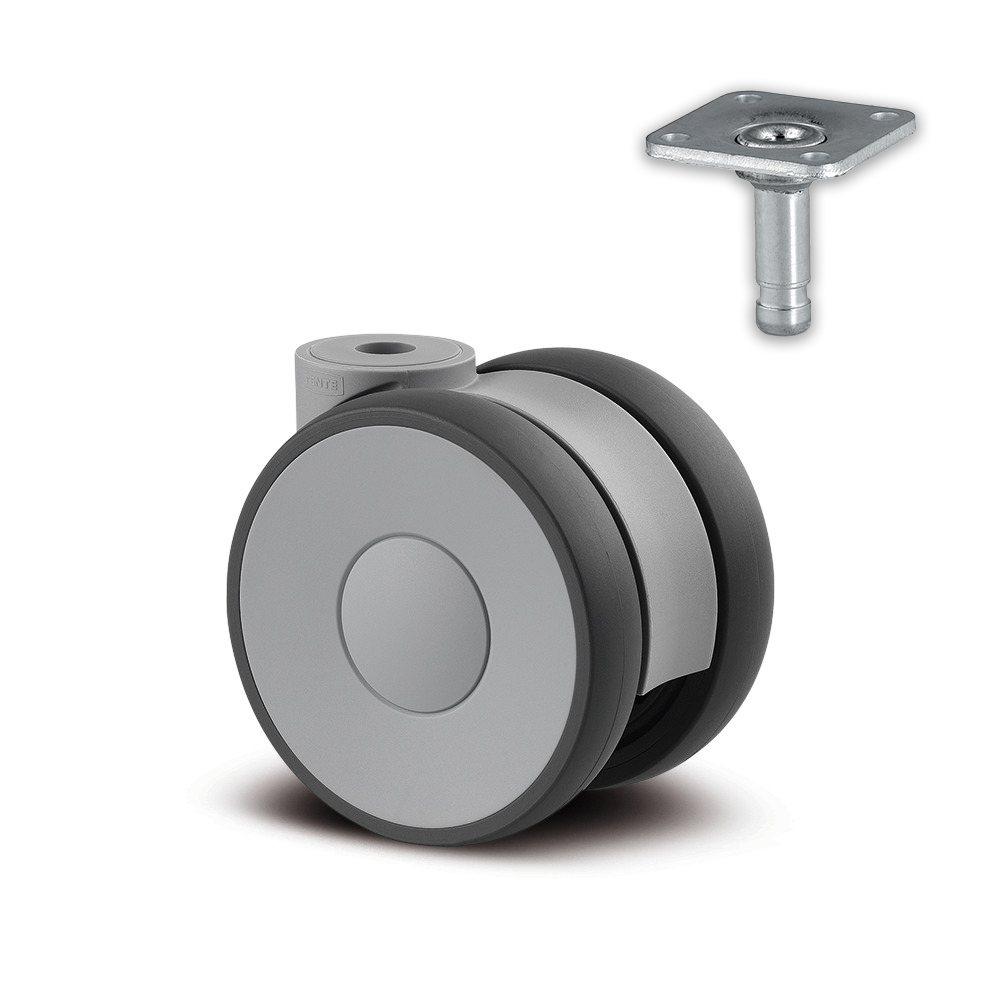 5920PJI075L51-G 70 Kg Swivel 75mm Twin Wheel TPE