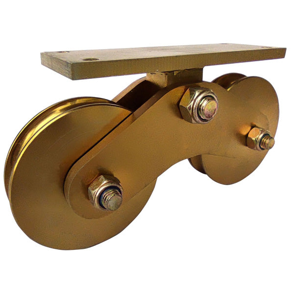 TW-U-100-EM-2W 700 kg 100mm Dual Wheel External 20mm Round Groove