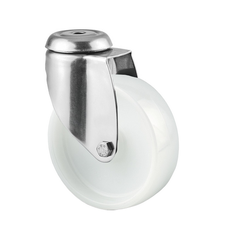 KSH07525-NNI <span>75 Kg Bolt-Hole 75mm Stainless Steel White Nylon</span>