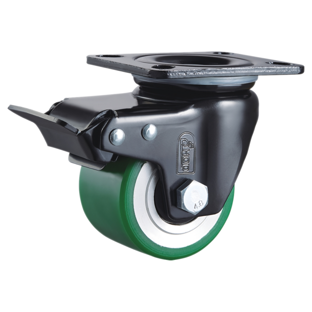 LHPUQ63SWBL - 400 kg Swivel, Wheel Brake 63mm Polyurethane