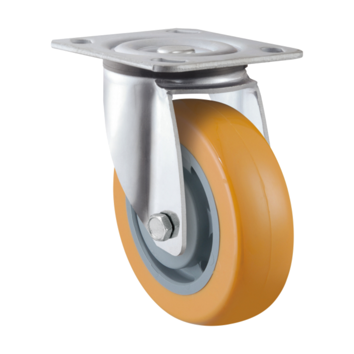 MIN100S-PU - 200 kg Swivel Plate 100mm Polyurethane