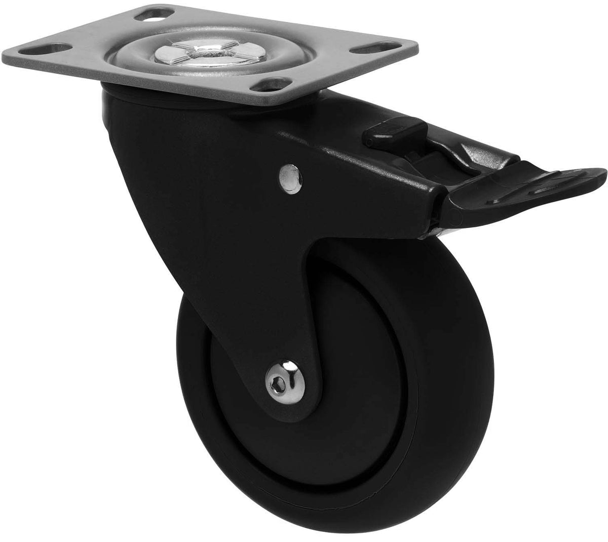 MJQ100GBLK - MJQ100G/MPPTBBLK 85 kg Swivel Plate Total Brake 100mm Midnight Black