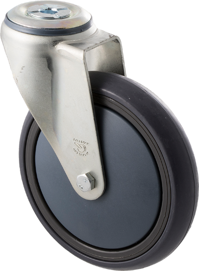 QTQ150G/MZH - 200 kg Bolt Hole 150mm Grey Rubber