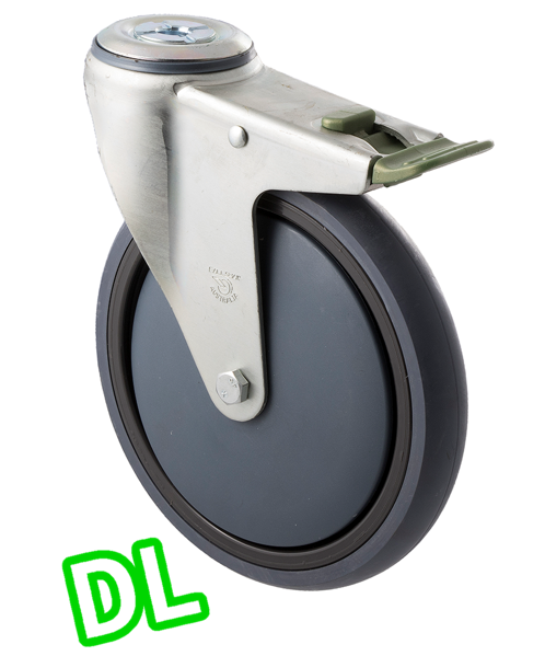 QTQ175G/MZHDL - 200 Kg Bolt Hole Direction Lock Only 175mm Grey Rubber