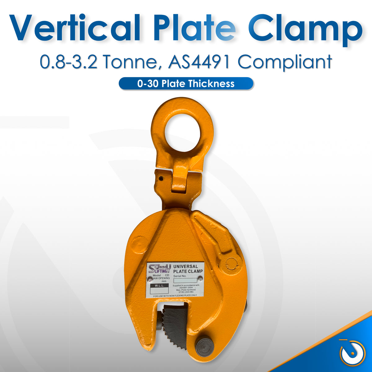 Vertical Plate Clamp - 0.8 to 3.2T