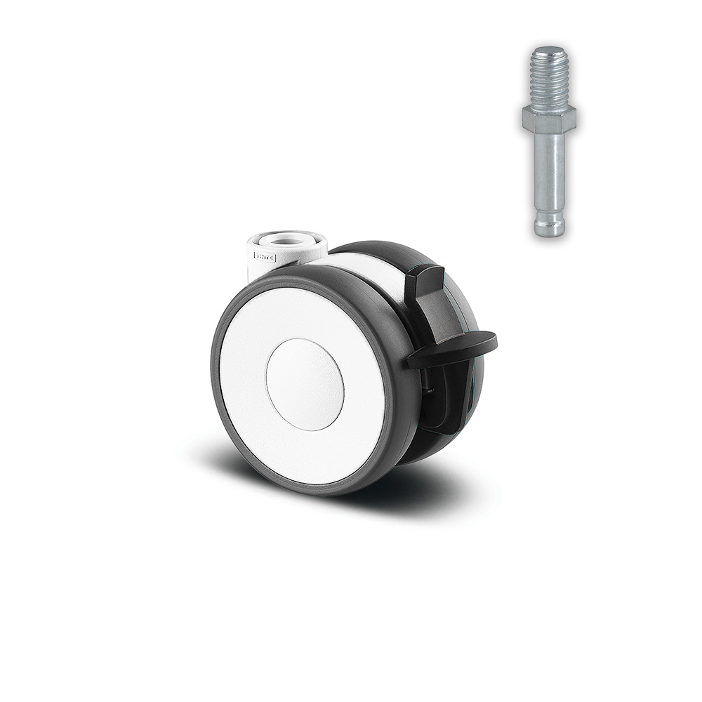 5925POH065W-BK 50 Kg Swivel/Brake 65mm Twin Wheel Polyamide