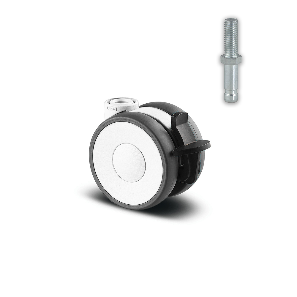 5925POH065W-BK 50 Kg Swivel/Brake 65mm Twin Wheel Polyamide