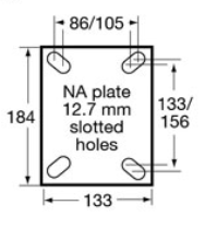 YSHWY400/YZFN - 360 Kg Zinc Castor Fixed Black Rubber Pneumatic 400mm x 100mm