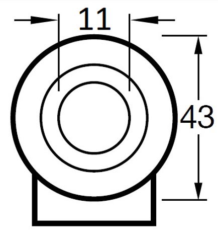 LRA-VSTH 35K 100 Kg Bolt Hole 35mm Polyurethane on Steel