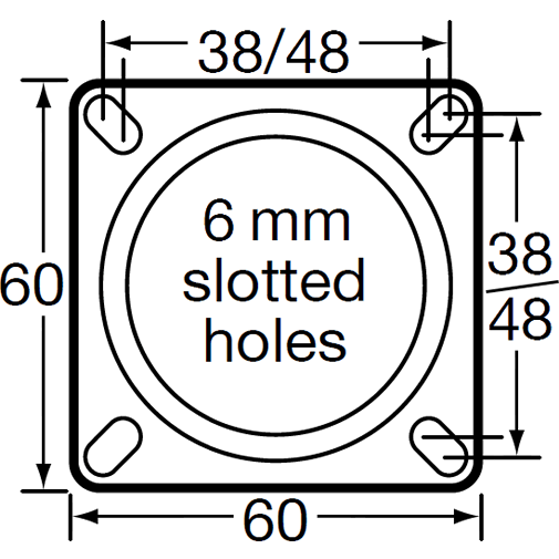 1470PAO075P40 - 60kg Swivel Plate 75mm Polyurethane