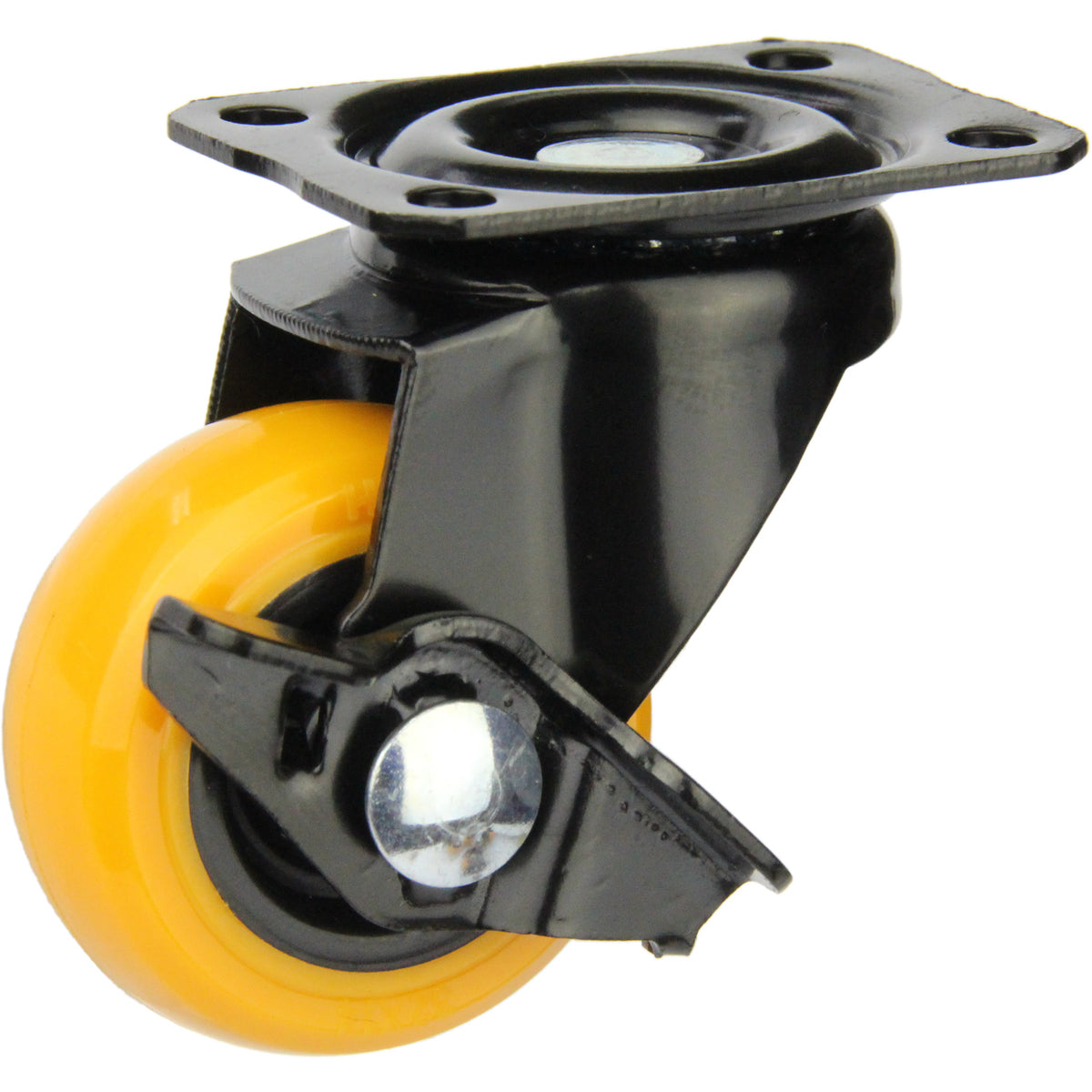 BPUA32SWB - 16 kg Swivel Plate Wheel Brake 32mm Orange Polyurethane