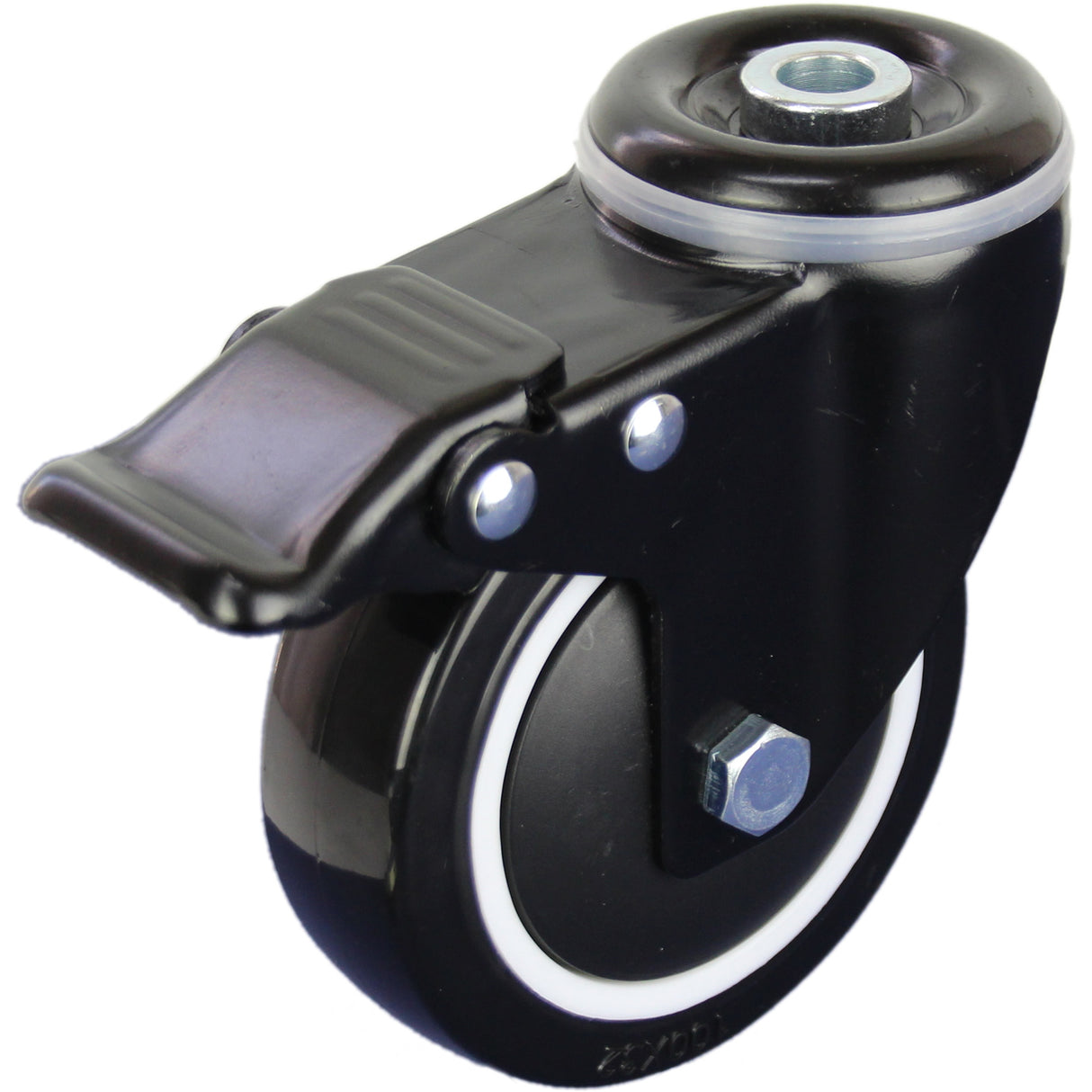 BPUQ100BHTB - 140 Kg Swivel Bolt Hole Total Brake 100mm Polyurethane