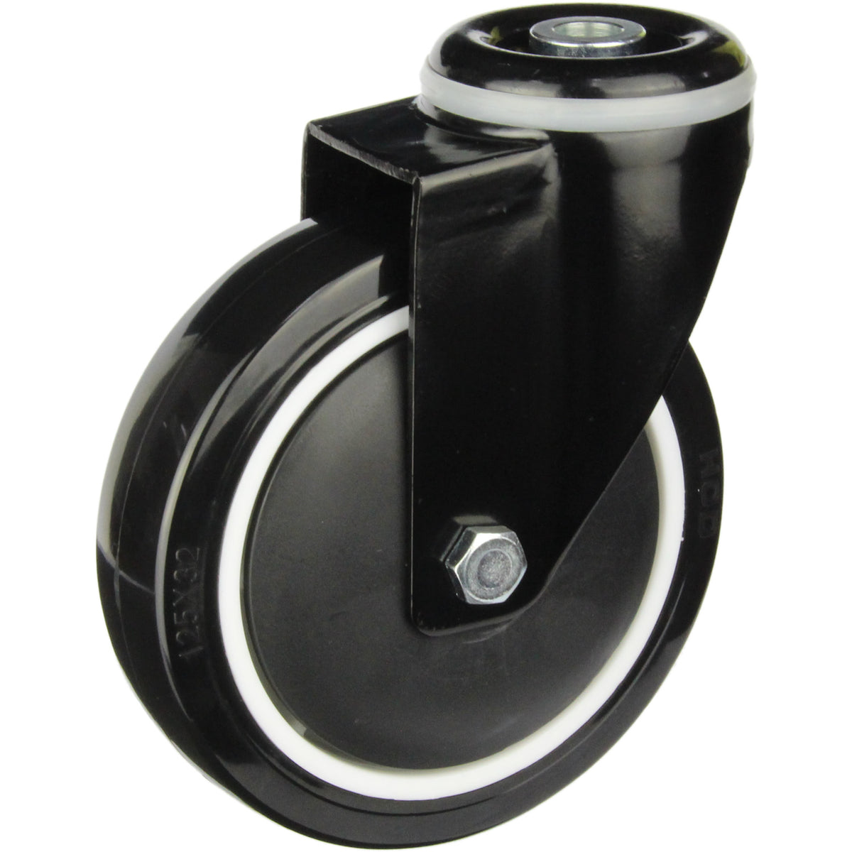 BPUQ125BH - 155 kg Swivel Bolt Hole 125mm Polyurethane