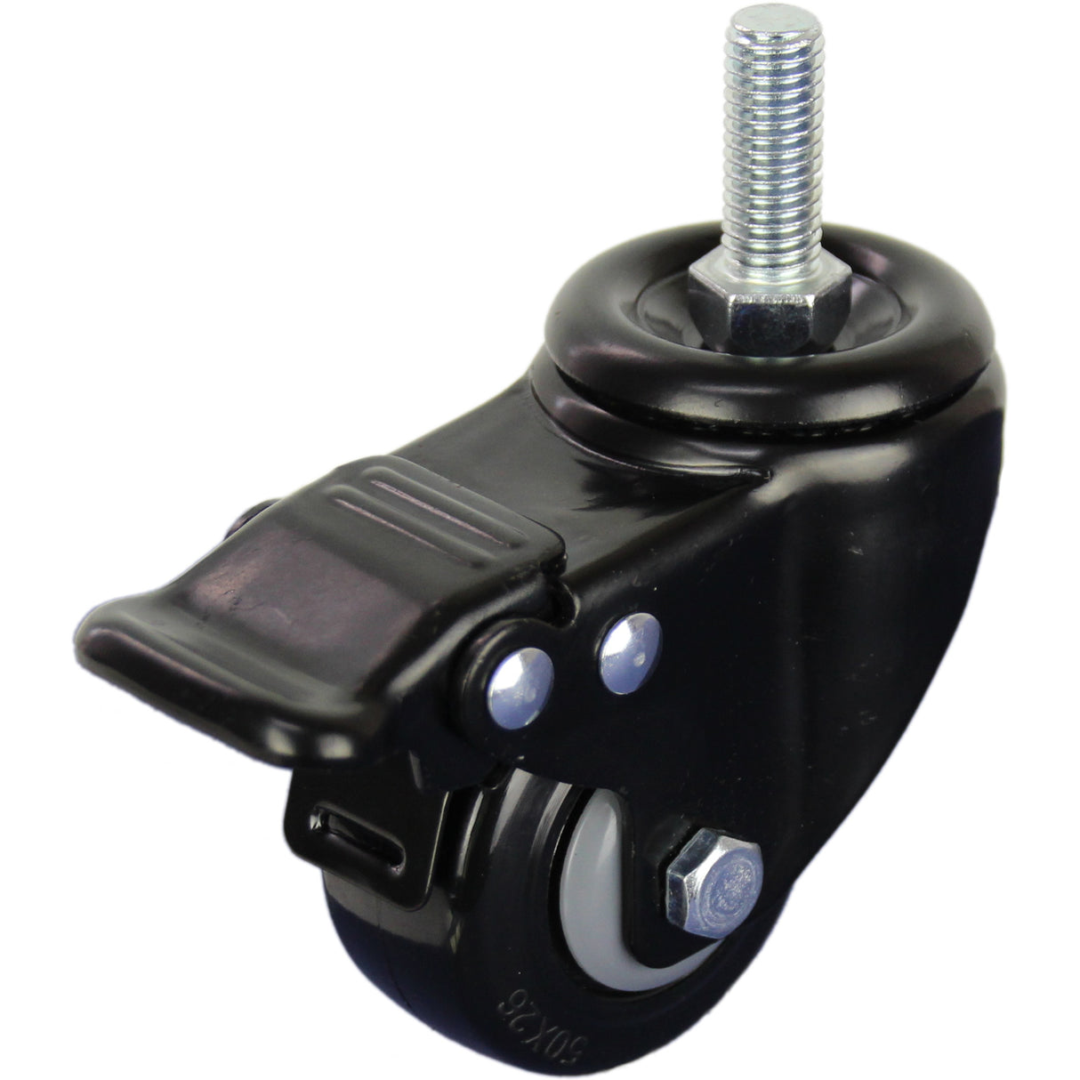 BPUQ50BHTB - 52 Kg Swivel Bolt Hole Total Brake 50mm Polyurethane