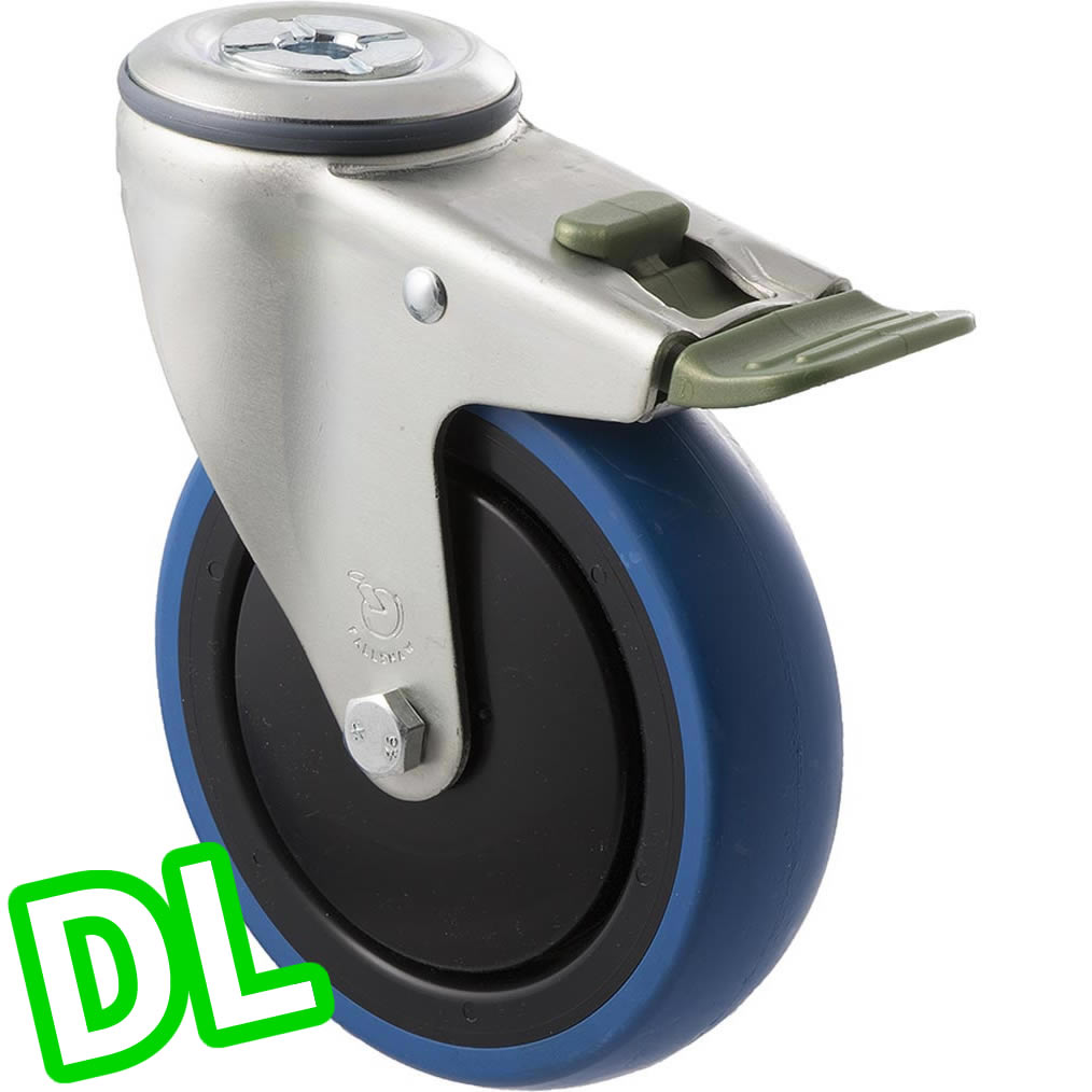 CBQ125G/MZHDL - 100 Kg Bolt-Hole Direction Lock Only 125mm Blue Rubber