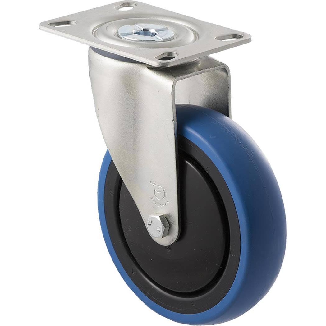 CBQ125G/MZP - 100 Kg Swivel Plate 125mm Blue Rubber