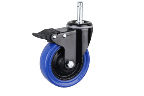 CTCBRQ100BHTB<span>95 Kg C11 Stem Swivel Total Brake 100mm Blue Rubber Cleaning Trolley Castor</span>