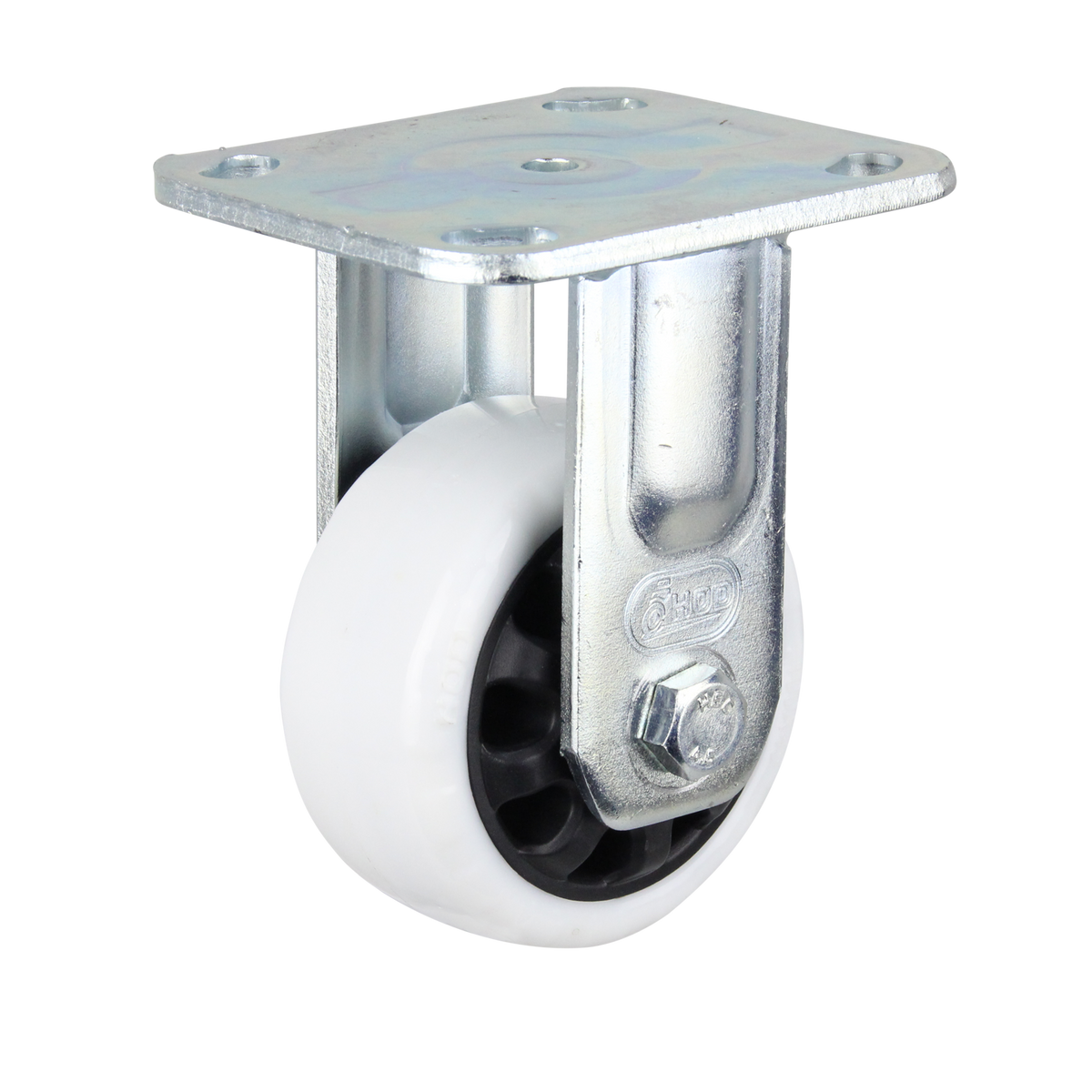 HIN4F-WNQ - 300 kg Fixed Plate 100mm White Nylon