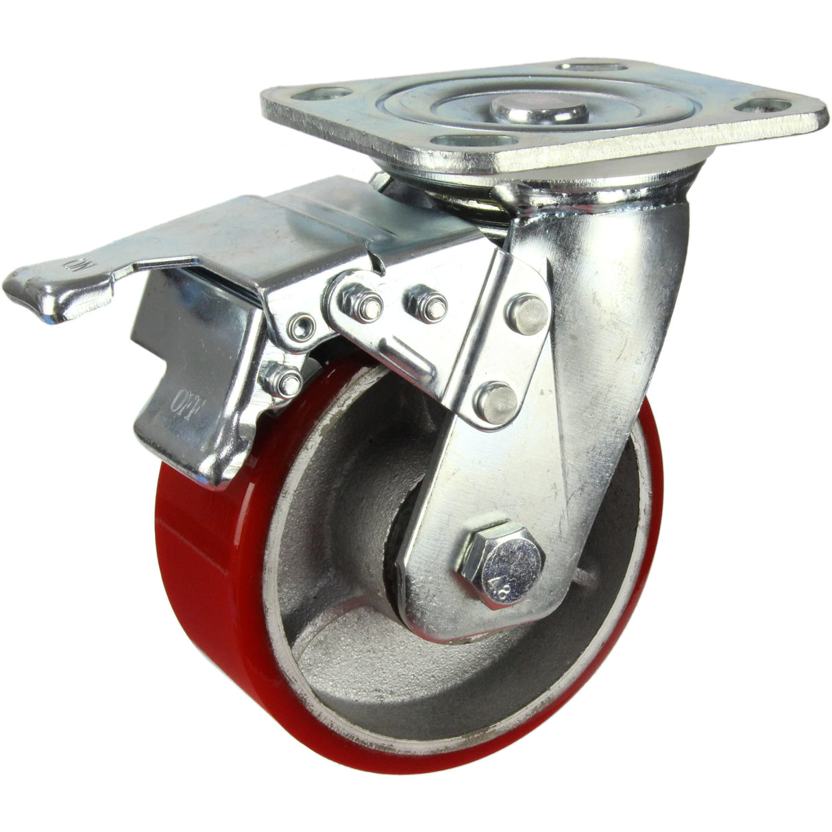 HIN5SB-CIPU - 350 Kg Swivel Plate Total Brake 125mm Polyurethane
