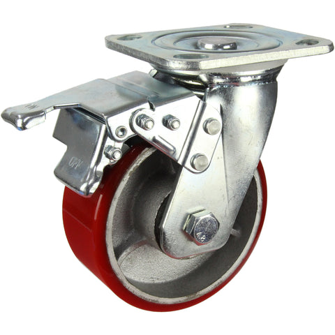 HIN5SB-CIPU <span>350 Kg Swivel Plate Total Brake 125mm Polyurethane</span>