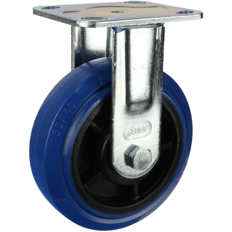 HIN6F-BRQ <span>300 Kg Fixed Plate 150mm Blue Rubber</span>