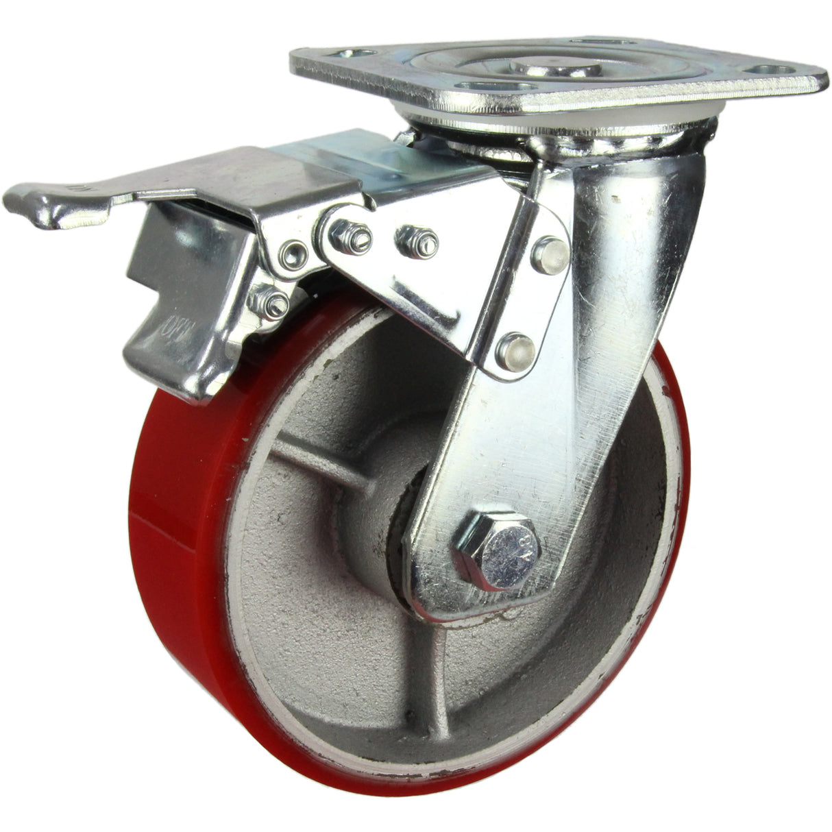HIN6SB-CIPU - 400 Kg Swivel Plate Total Brake 150mm Polyurethane