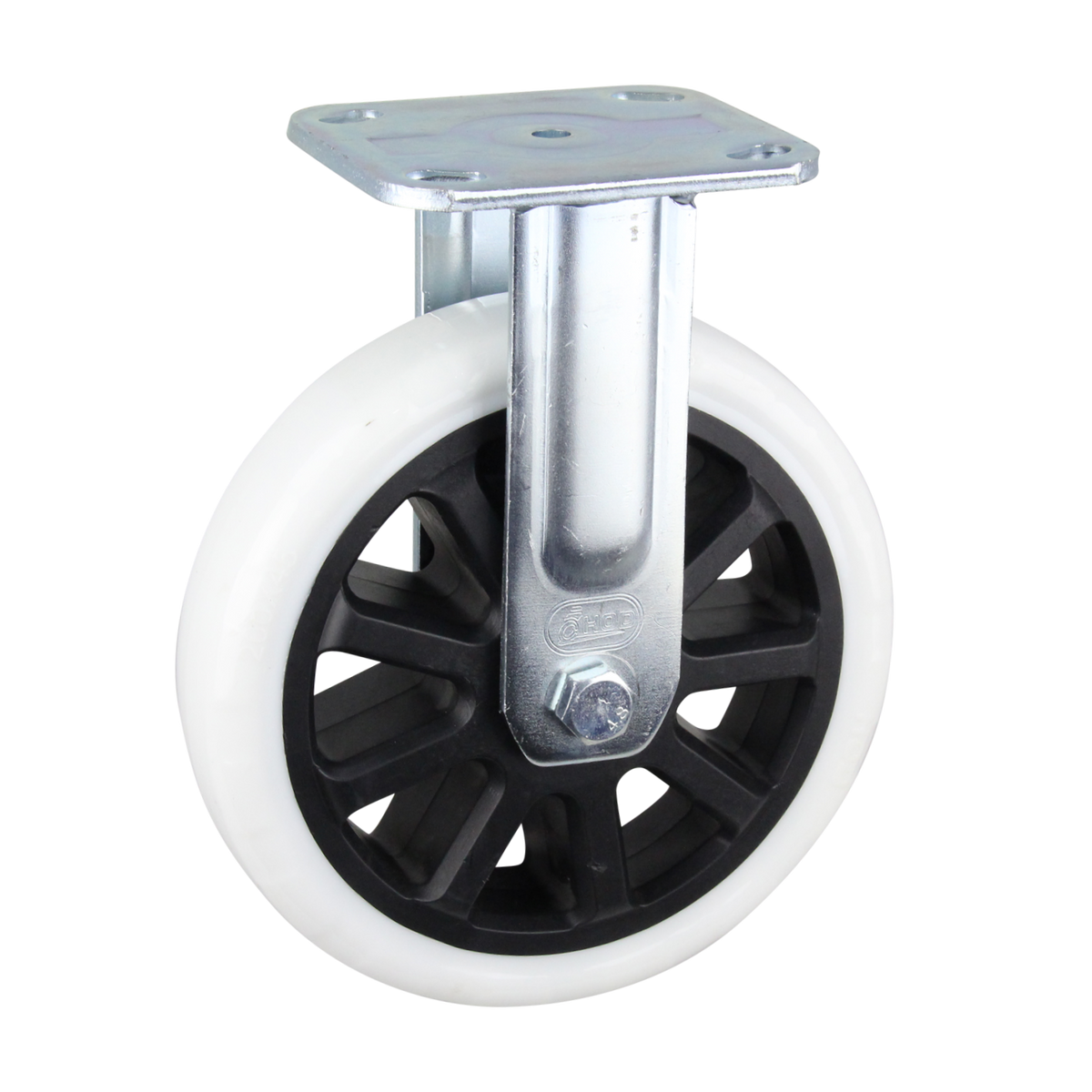 HIN8F-WNQ - 480 kg Fixed Plate 200mm White Nylon