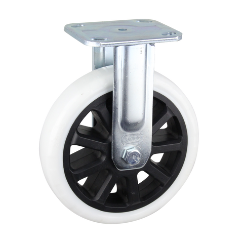 HIN8F-WNQ <span>480 Kg Fixed Plate 200mm White Nylon</span>