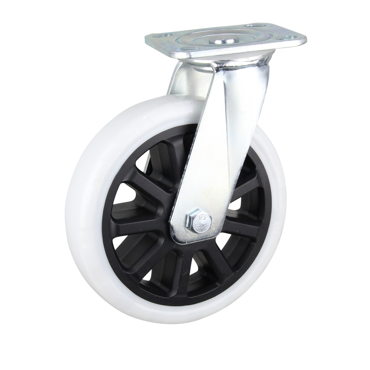 HIN8S-WNQ - 480 Kg Swivel Plate 200mm White Nylon