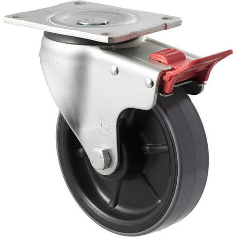 HUR150/OZPTB <span>450 Kg Swivel Plate Total Brake 150mm Polyurethane</span>