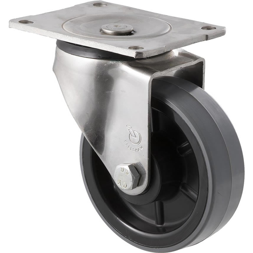 HUS125/OSP - 400 kg Stainless Steel Swivel Plate 125mm Polyurethane