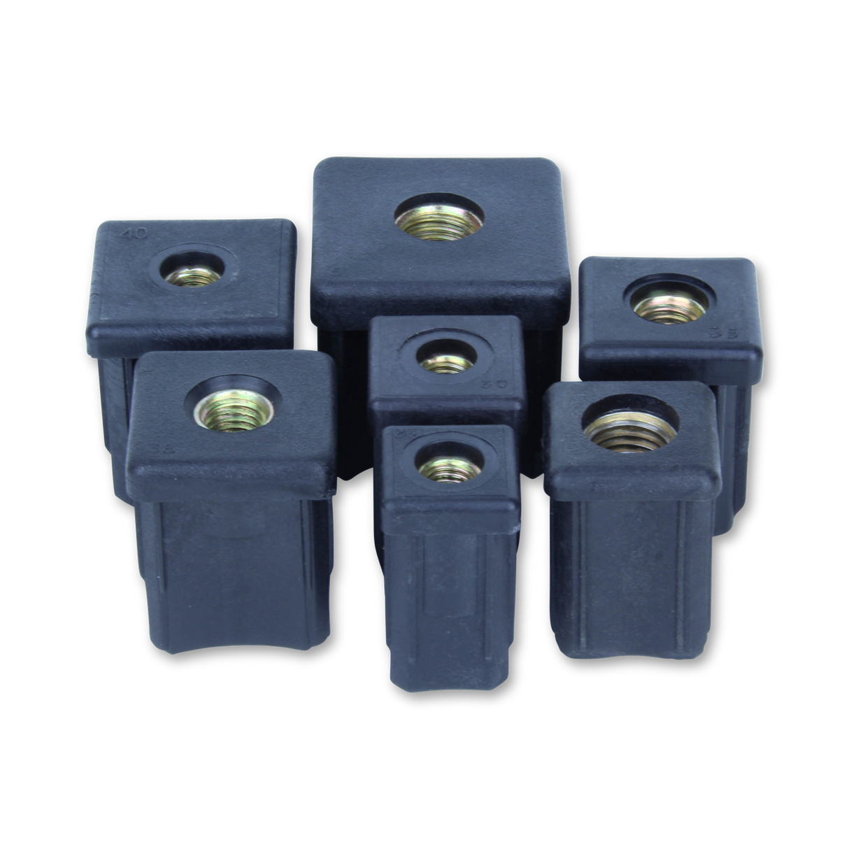 11/40/M10 - 40mm x 40mm Square Stainless Steel Threaded Tube Insert