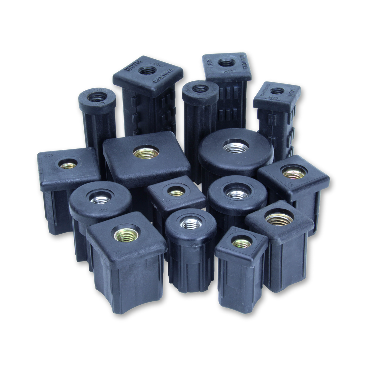 LTS51/M16 - 51mm x 51mm Square Long Thread Threaded Tube Insert
