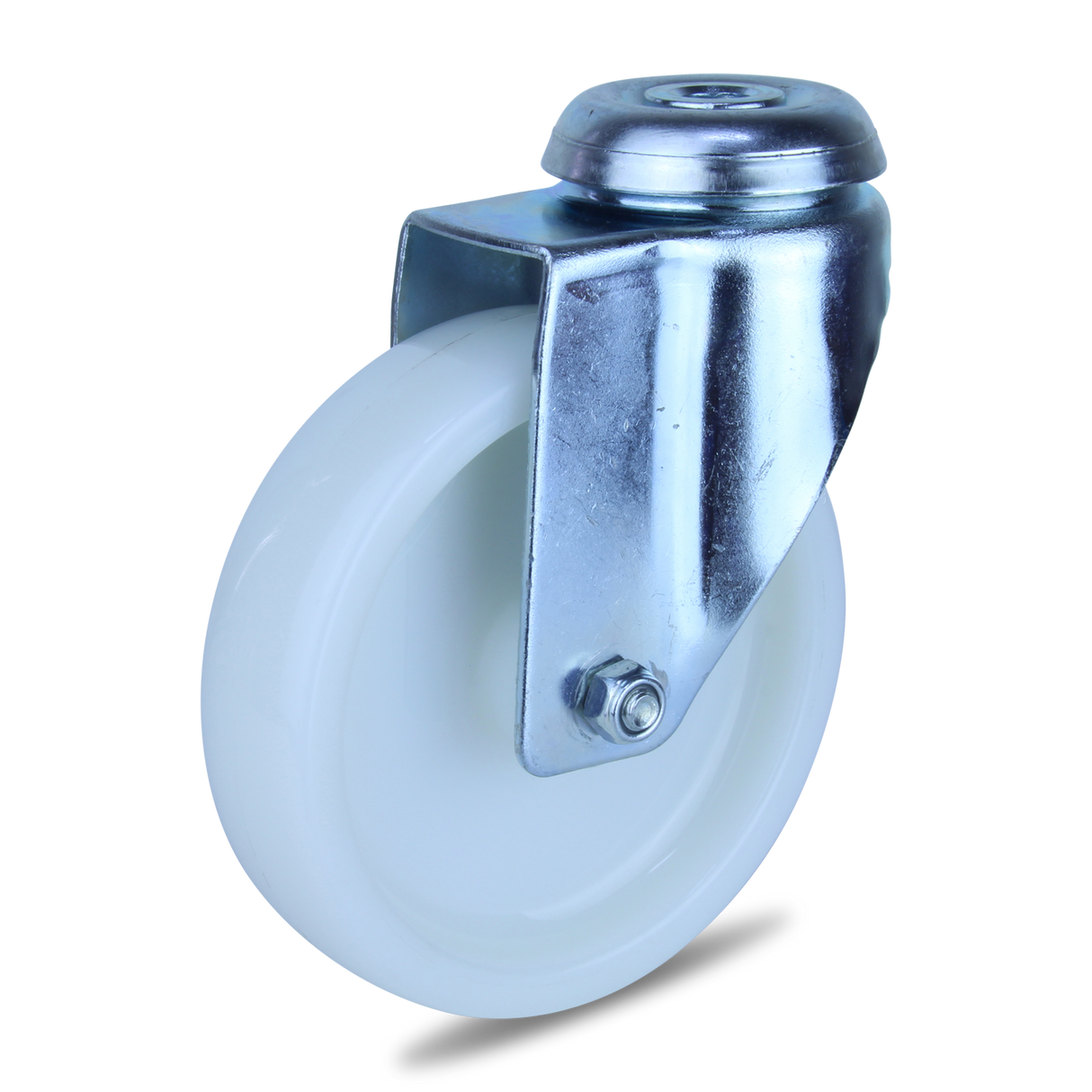 MZWNA125BH - 120 Kg Bolt-Hole 125mm White Nylon