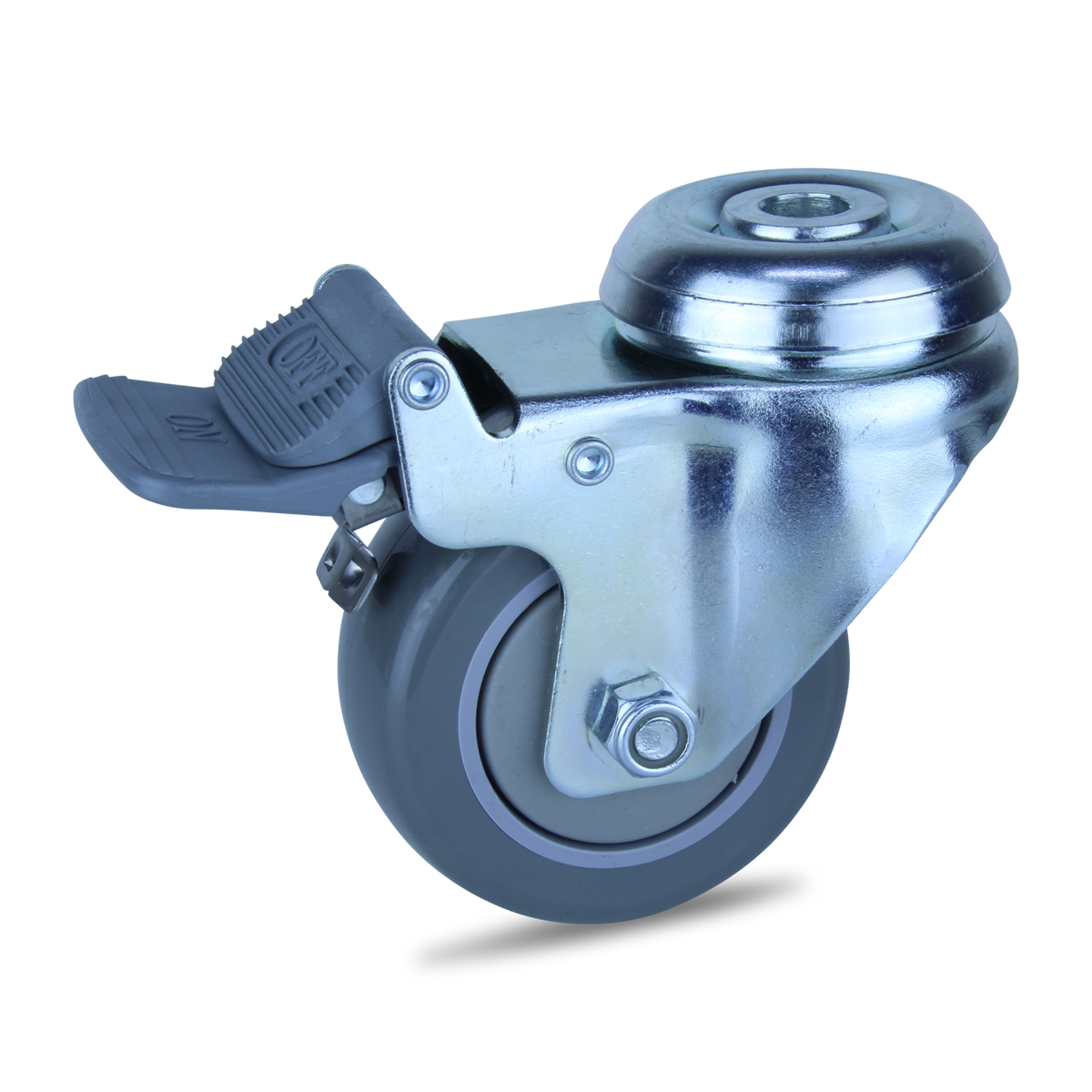 MZPUQ75BHTB - 85 kg Bolt-Hole Total Brake 75mm Polyurethane